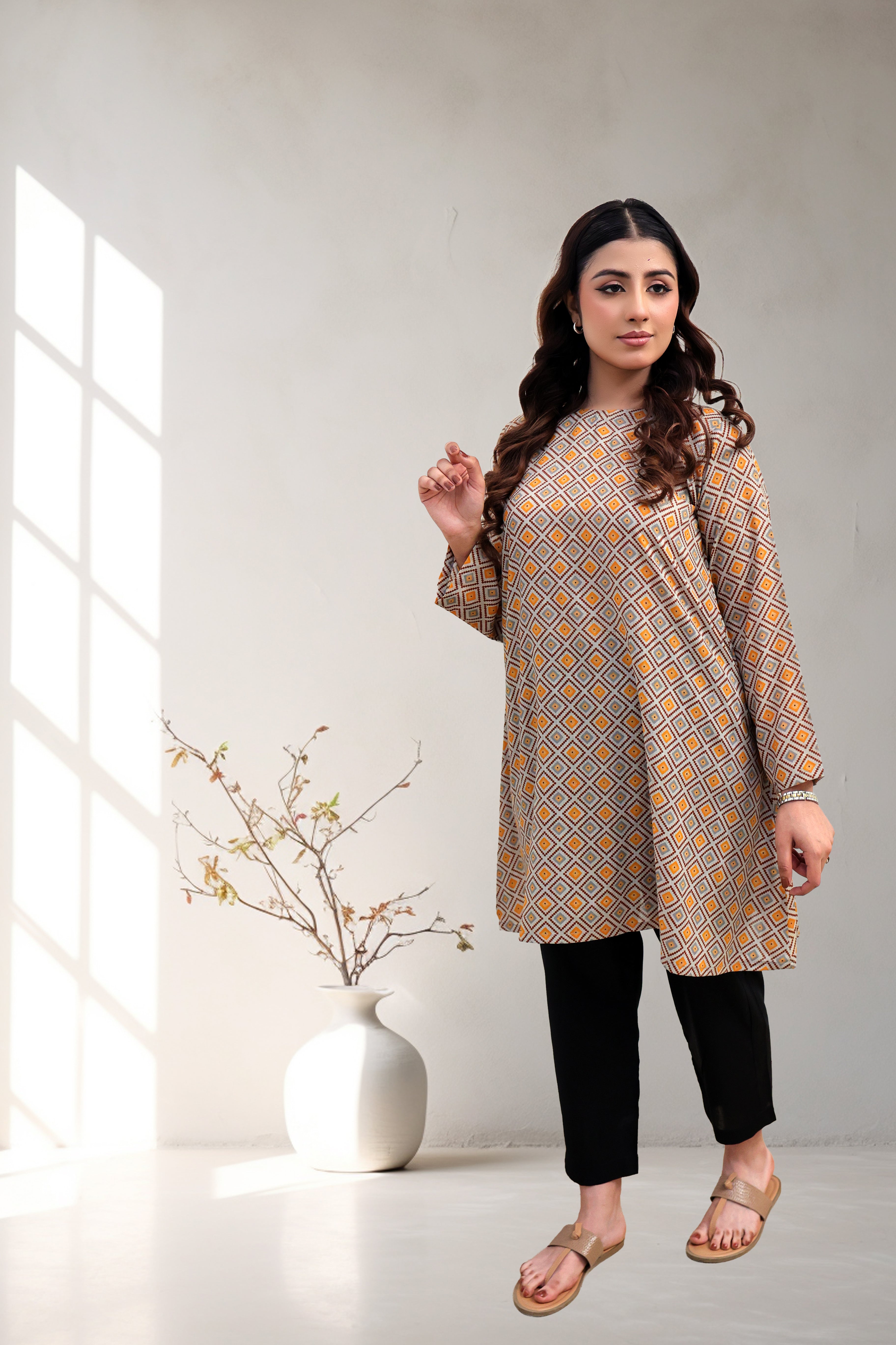 Amber Mosaic Digital Print Kurti