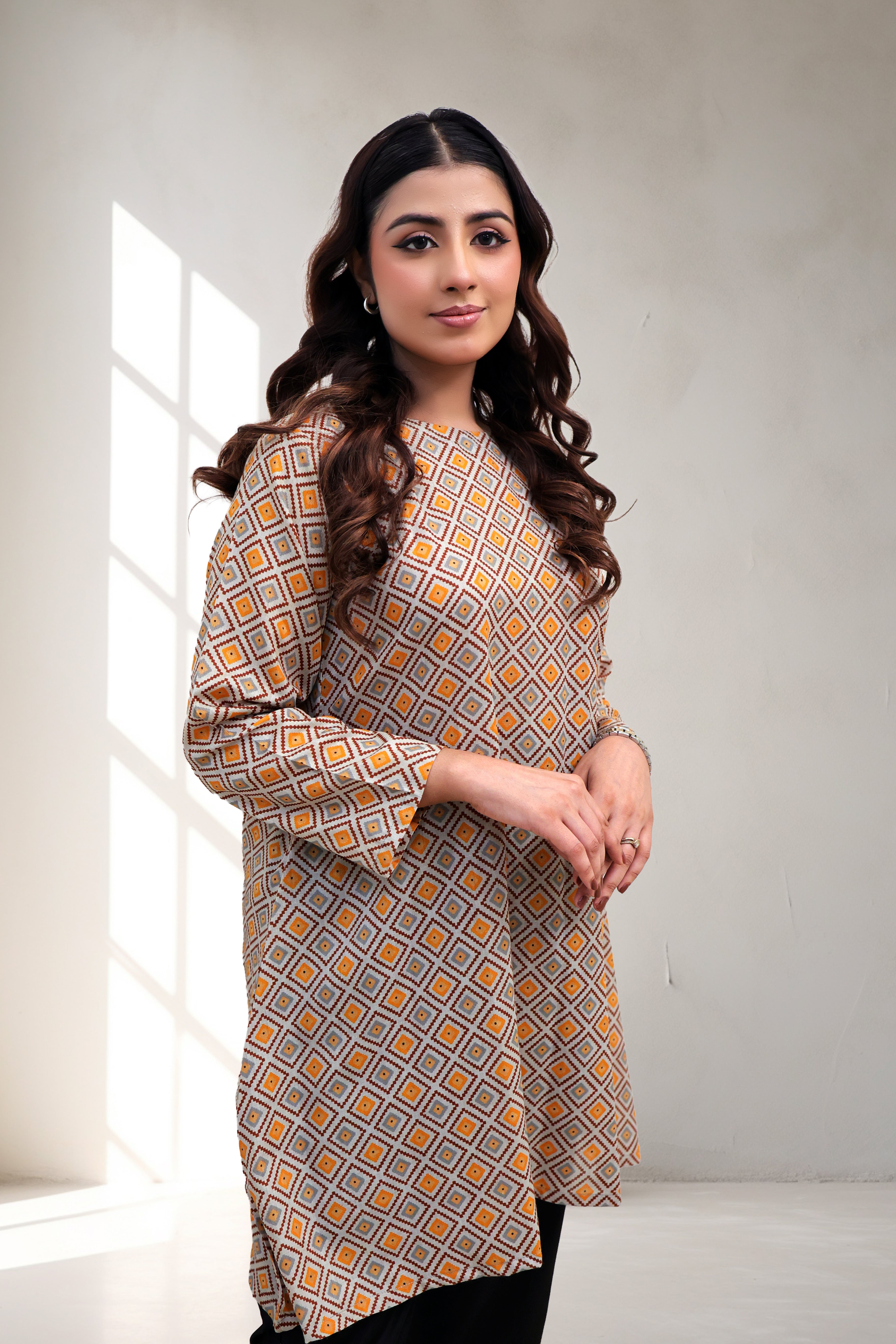 Amber Mosaic Digital Print Kurti