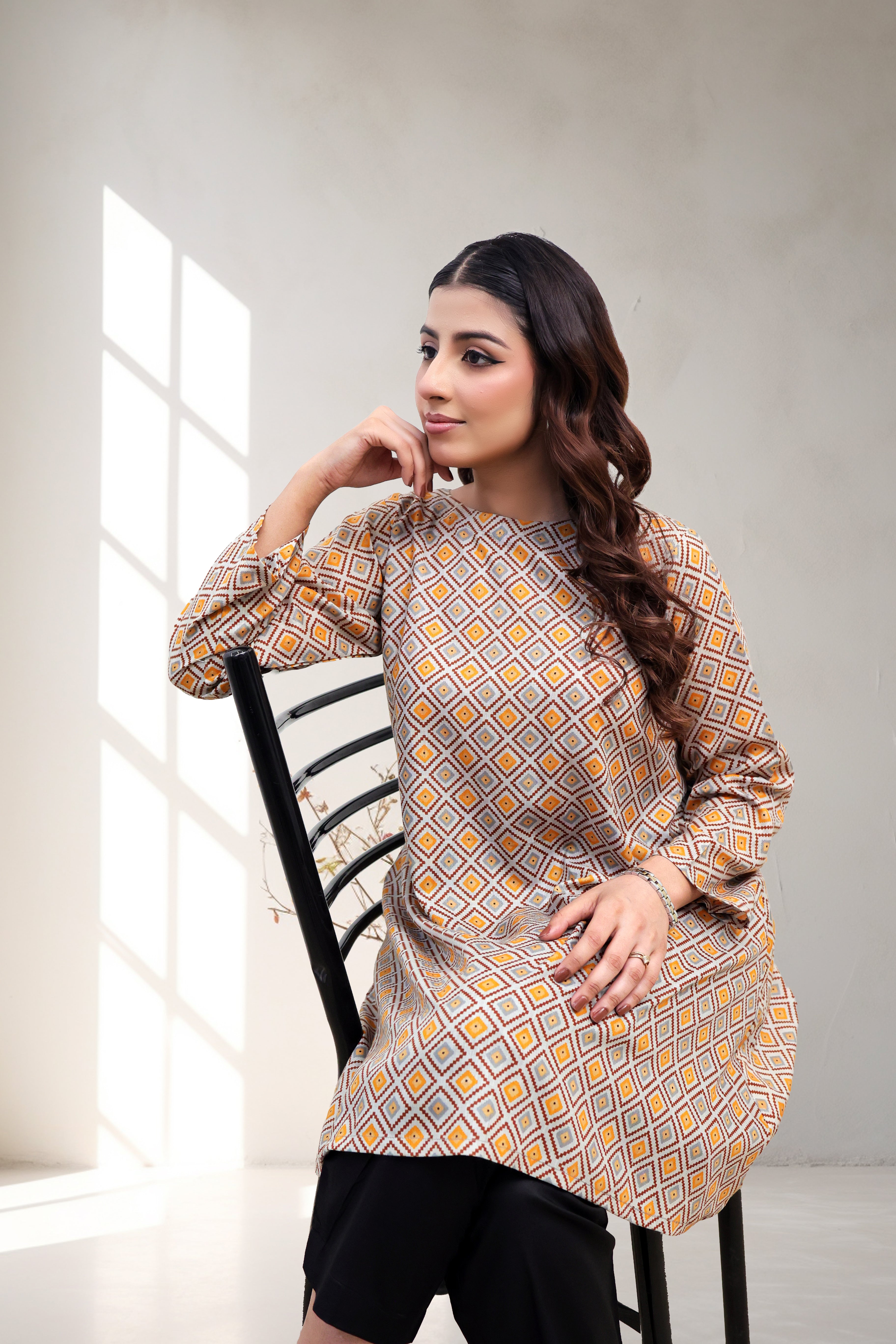 Amber Mosaic Digital Print Kurti