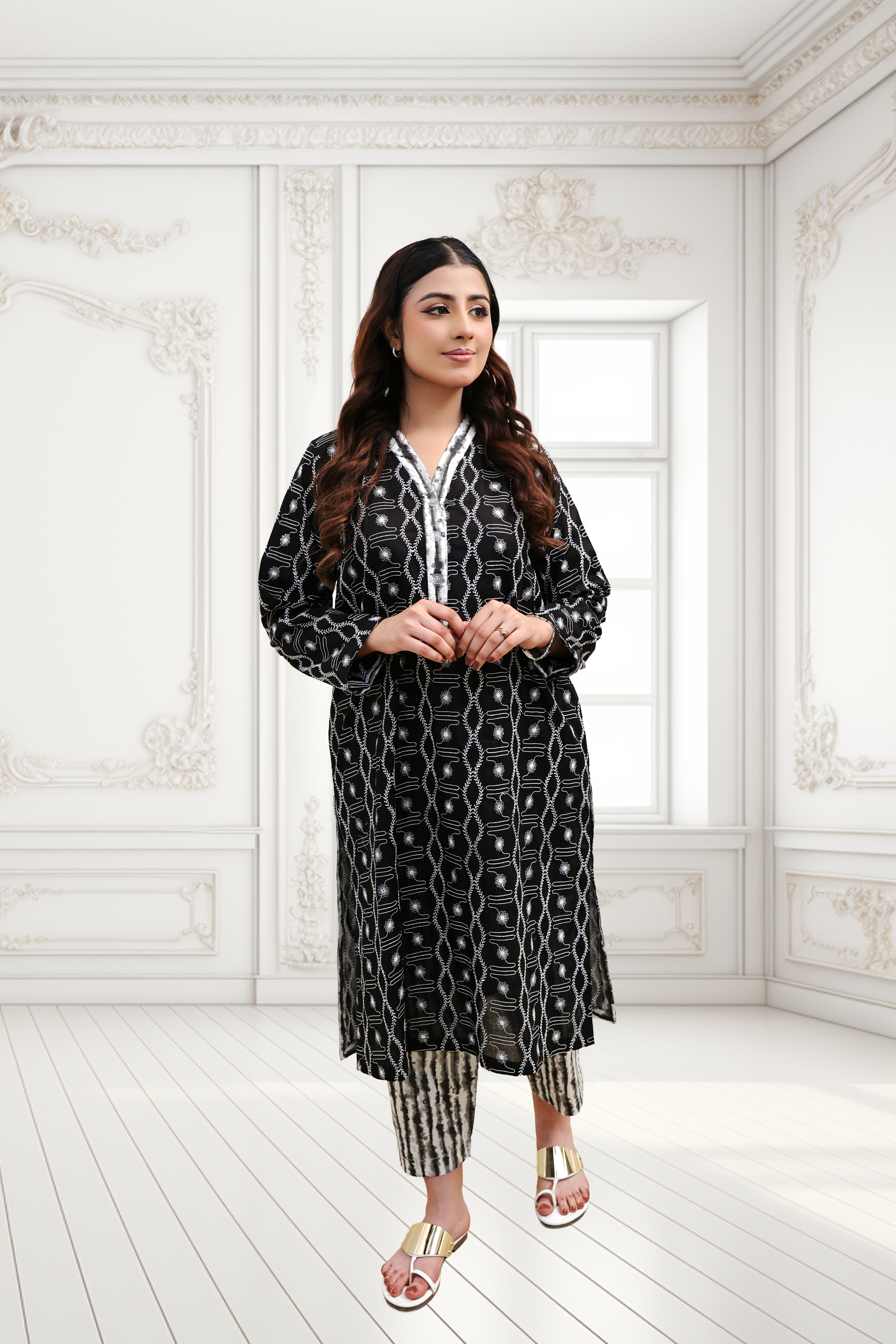 Marigold Geo Printed Two Piece