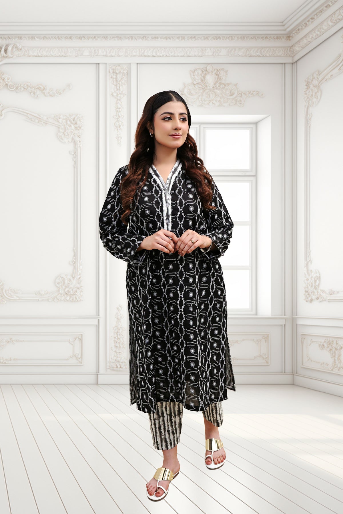 Marigold Geo Printed Two Piece