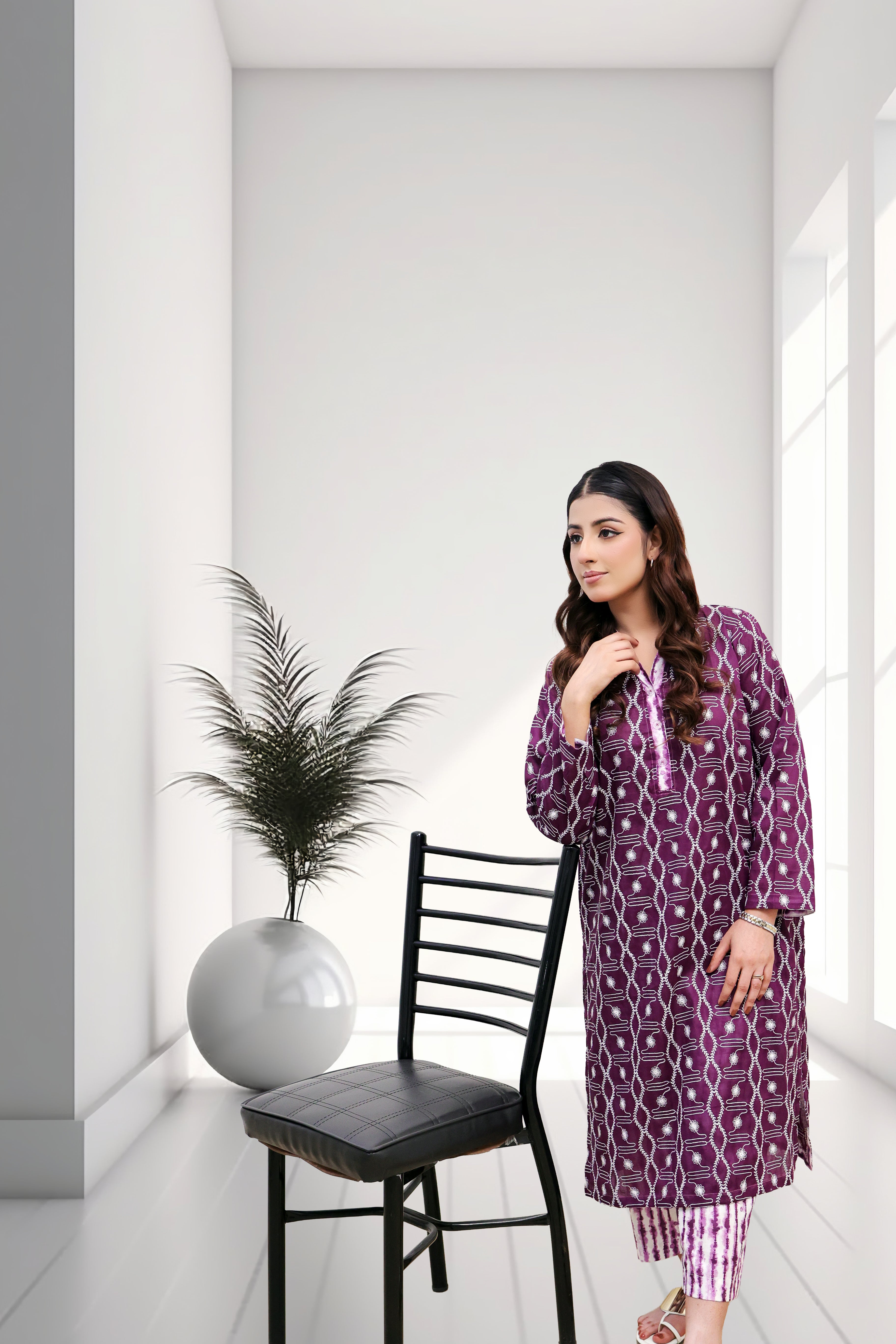 Midnight Star Two-Piece Chikankari Suit