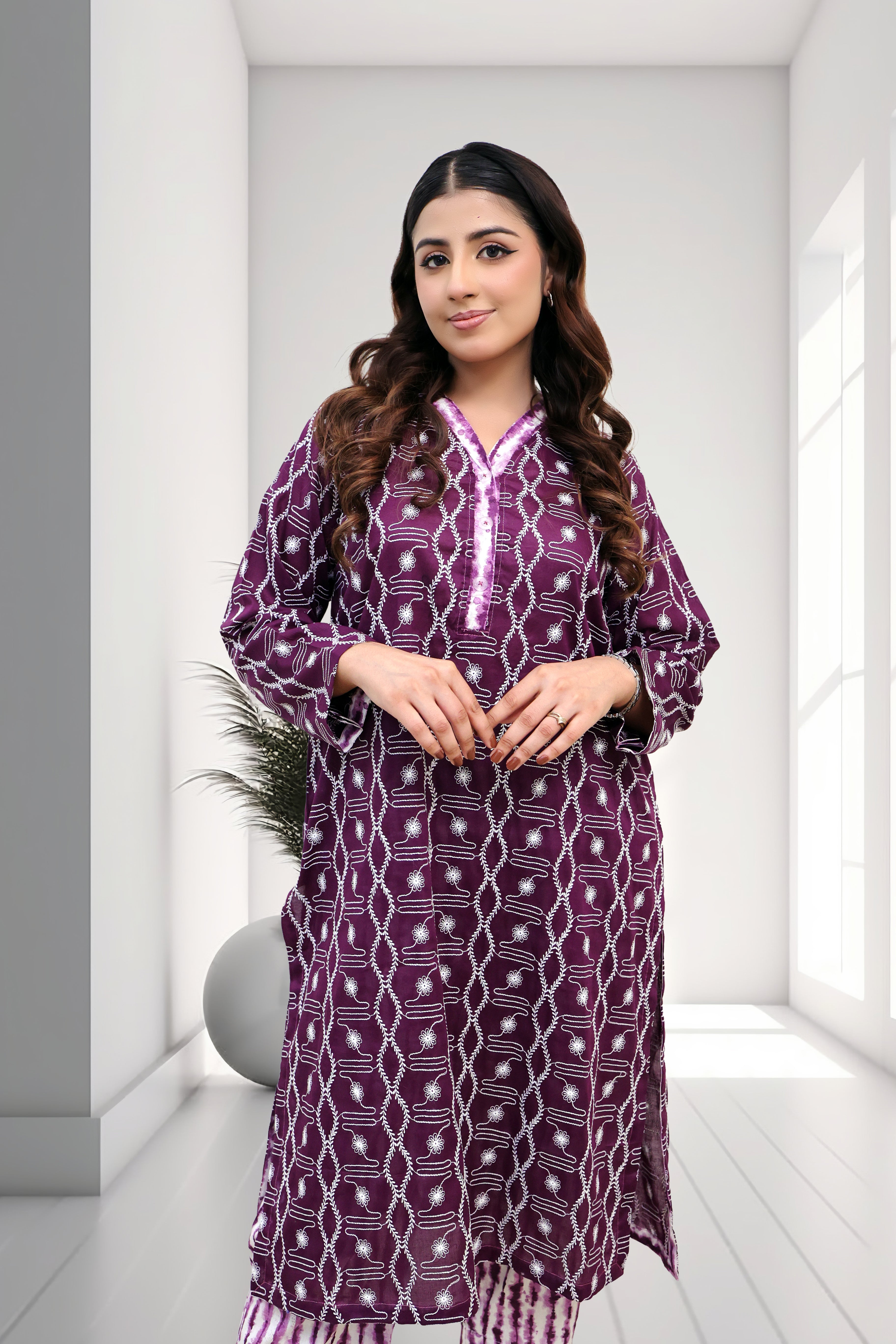 Midnight Star Two-Piece Chikankari Suit