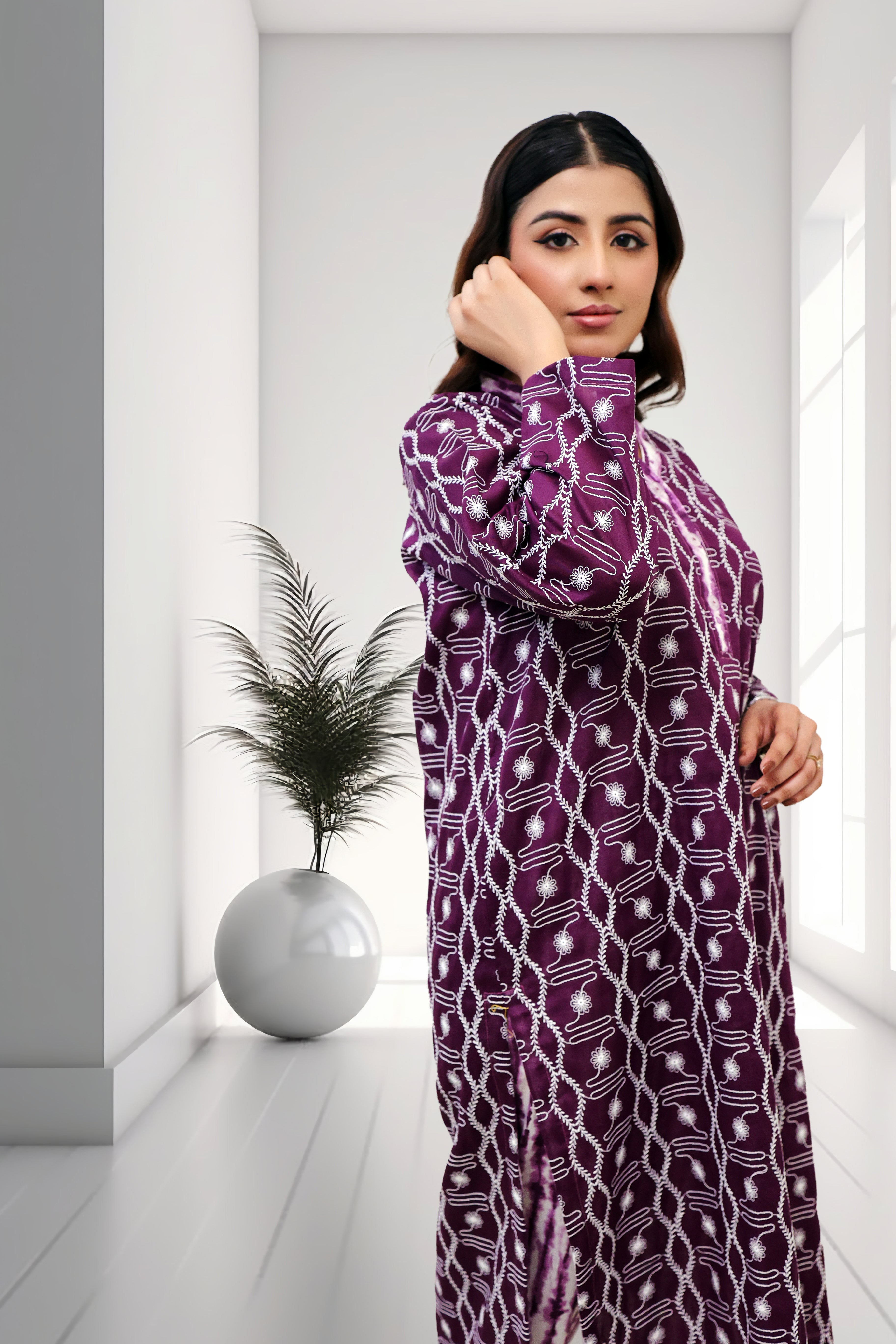 Midnight Star Two-Piece Chikankari Suit