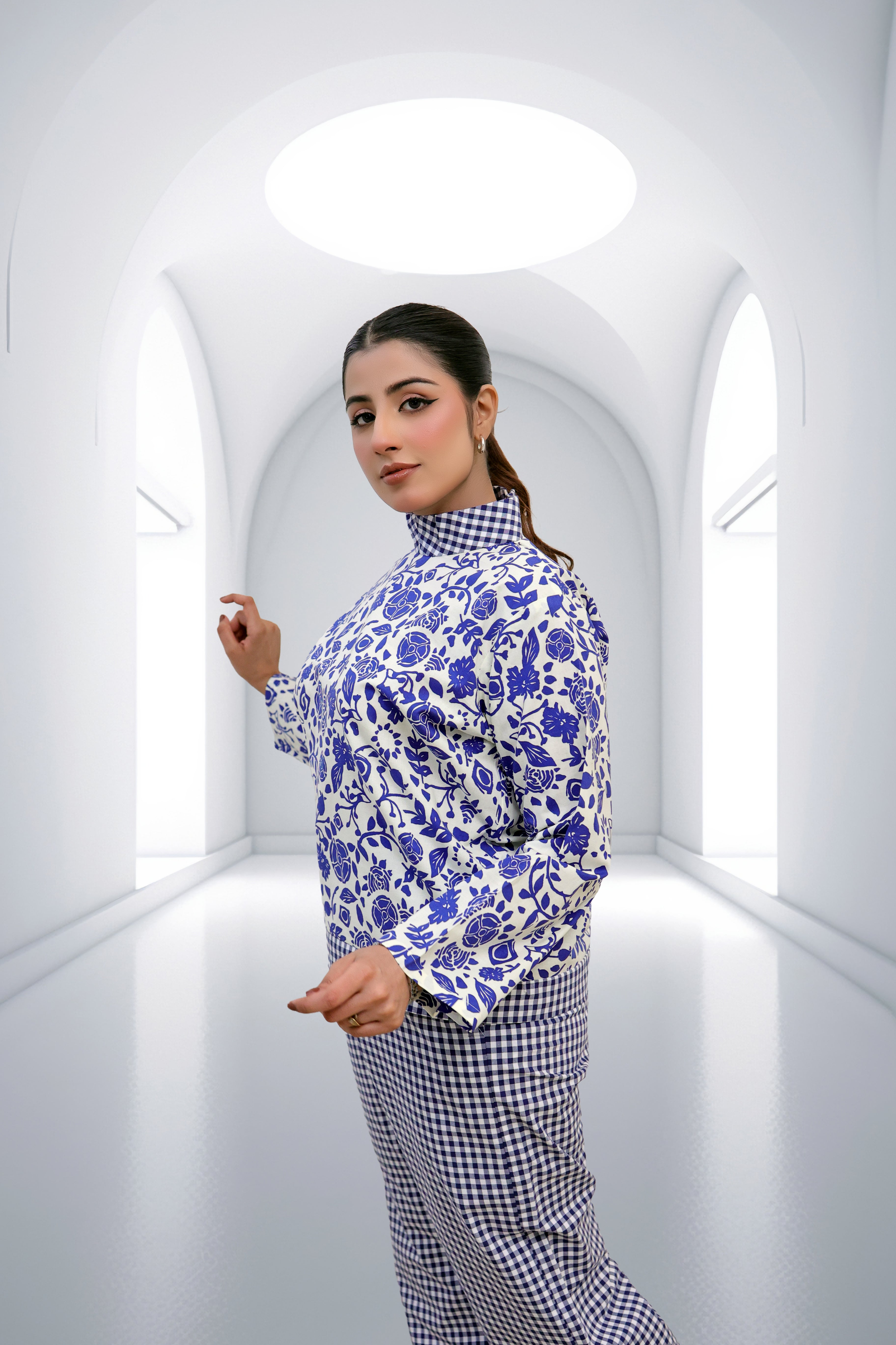 Azure Bloom Modest Co-ord Set