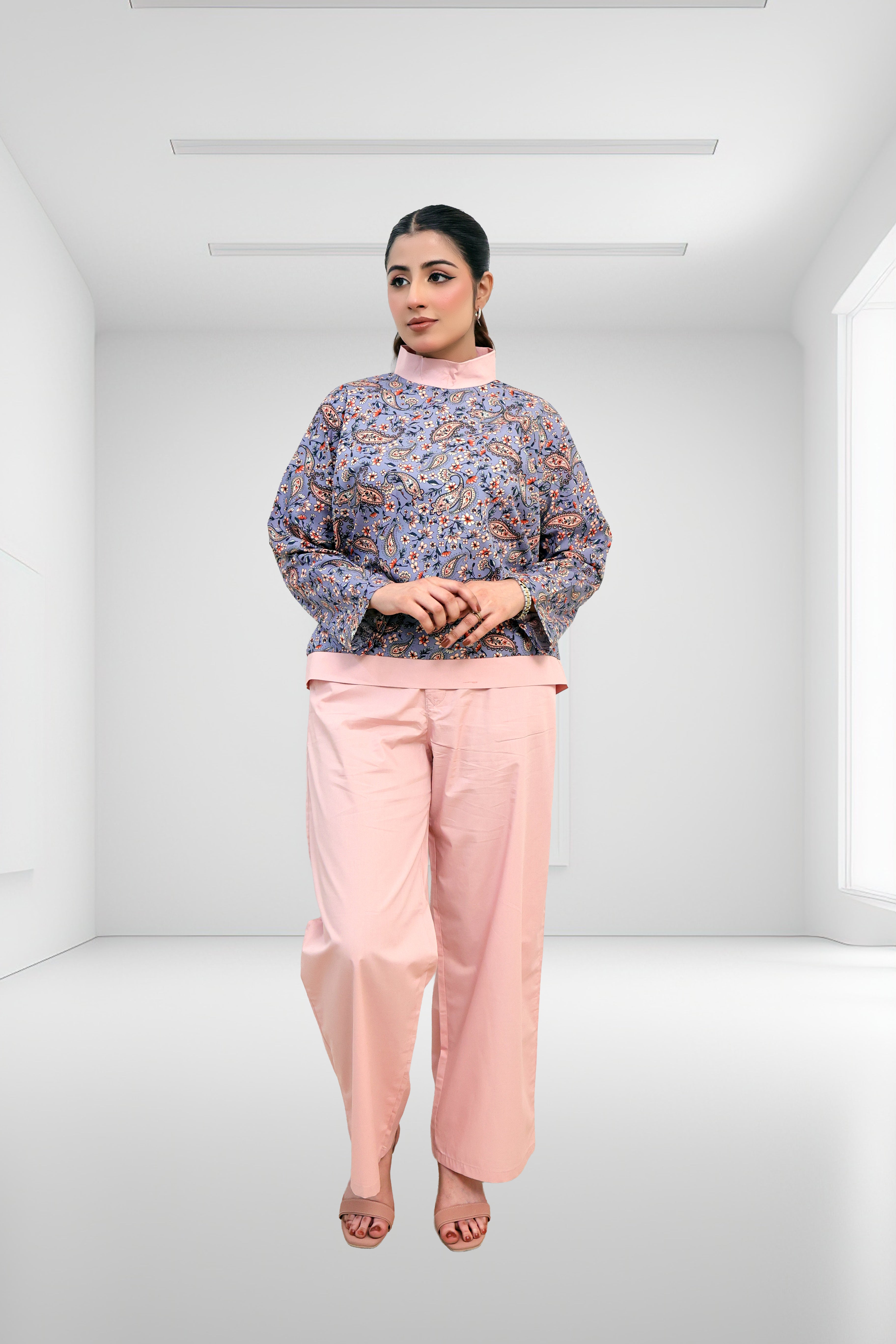 Serene Indigo Paisley Tunic Set