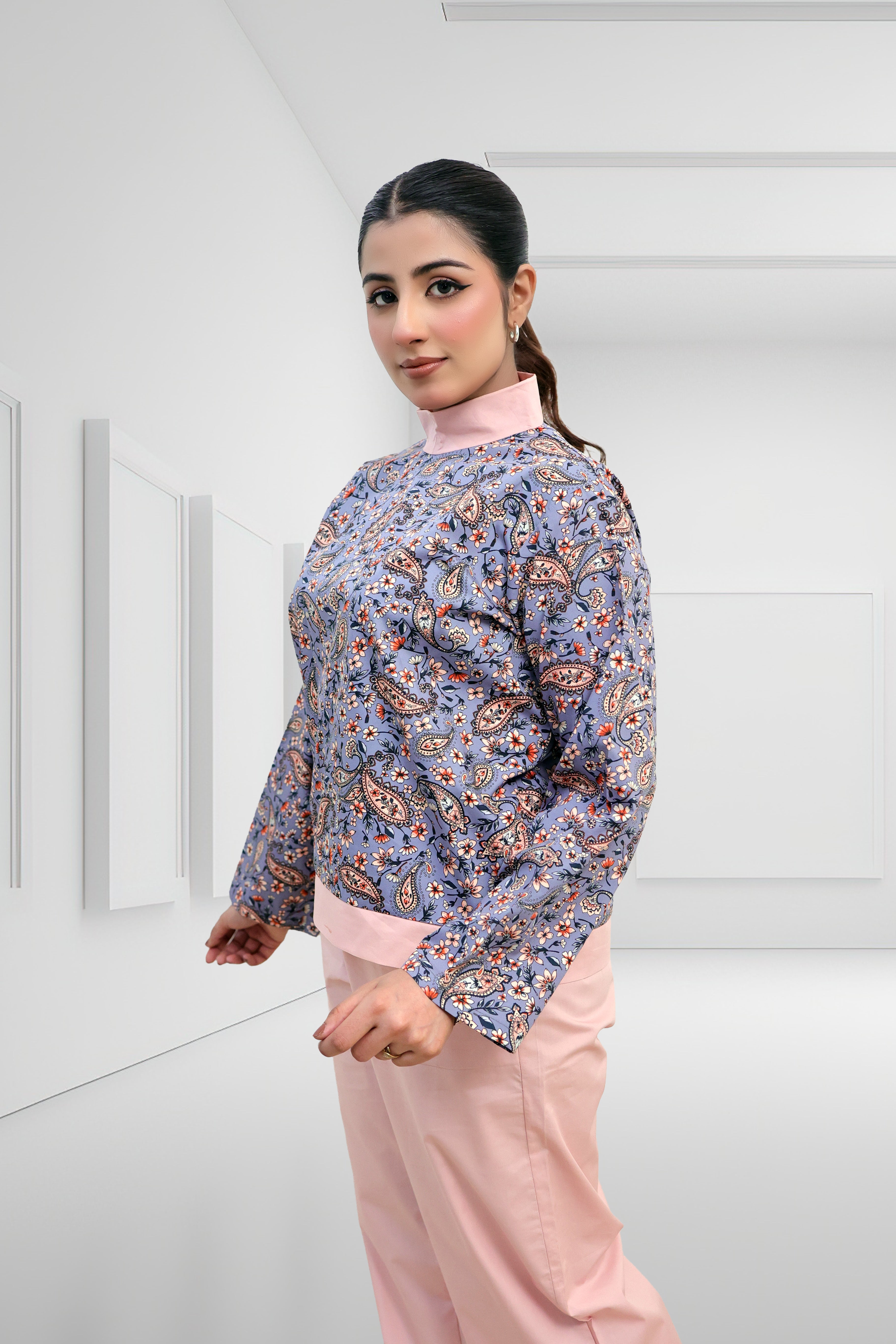 Serene Indigo Paisley Tunic Set